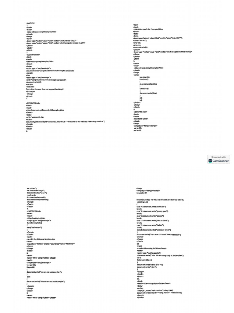 Javascript Practice Sets | PDF