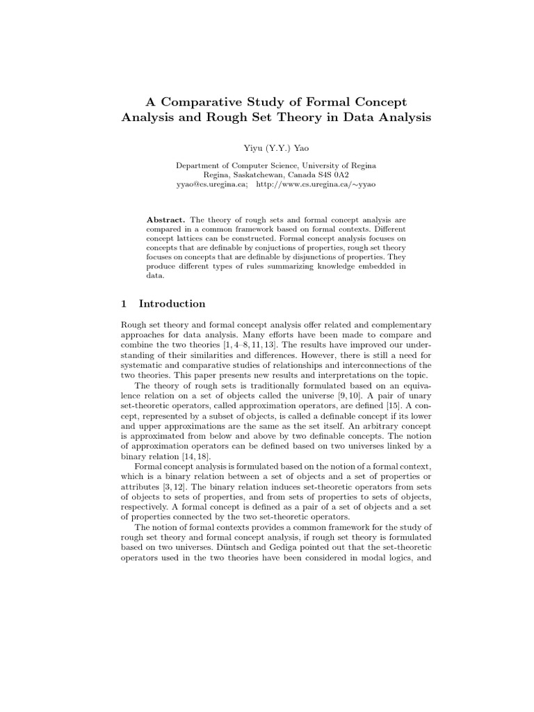 A Comparative Study of Formal Concept and rough sets | PDF | Set ...