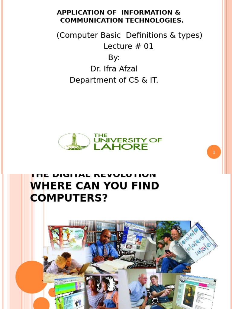 AICT Lecture # 01 Computer Definitions and Basics | PDF | Input/Output ...