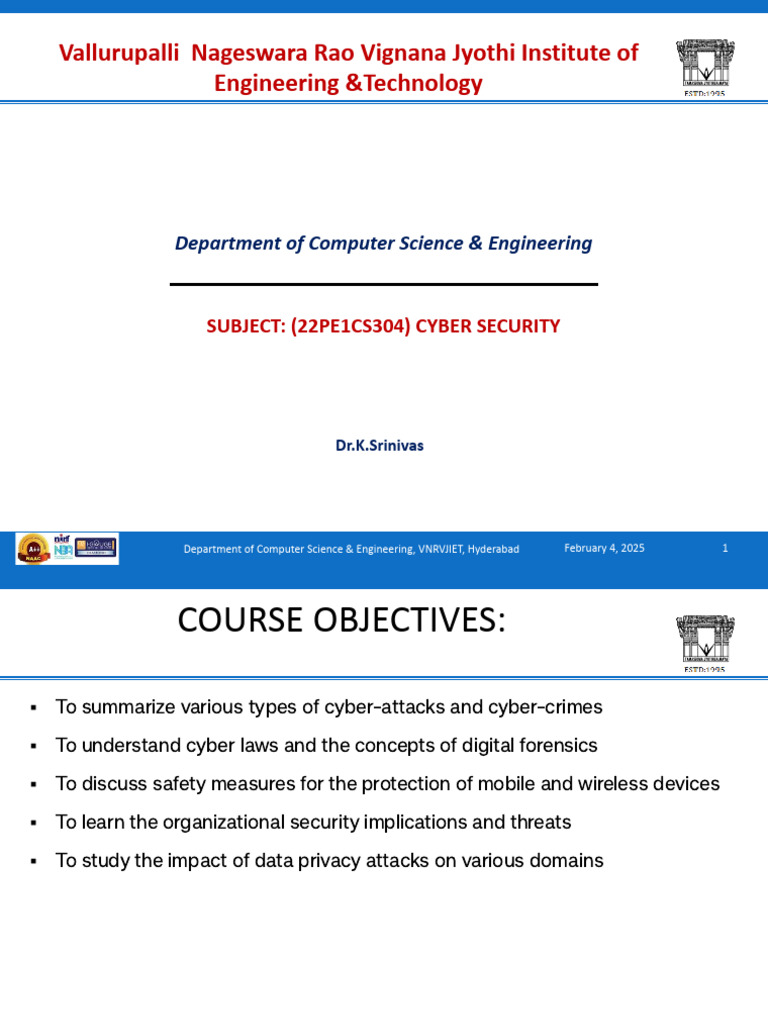 UNIT_1_CYS | PDF | Security | Computer Security
