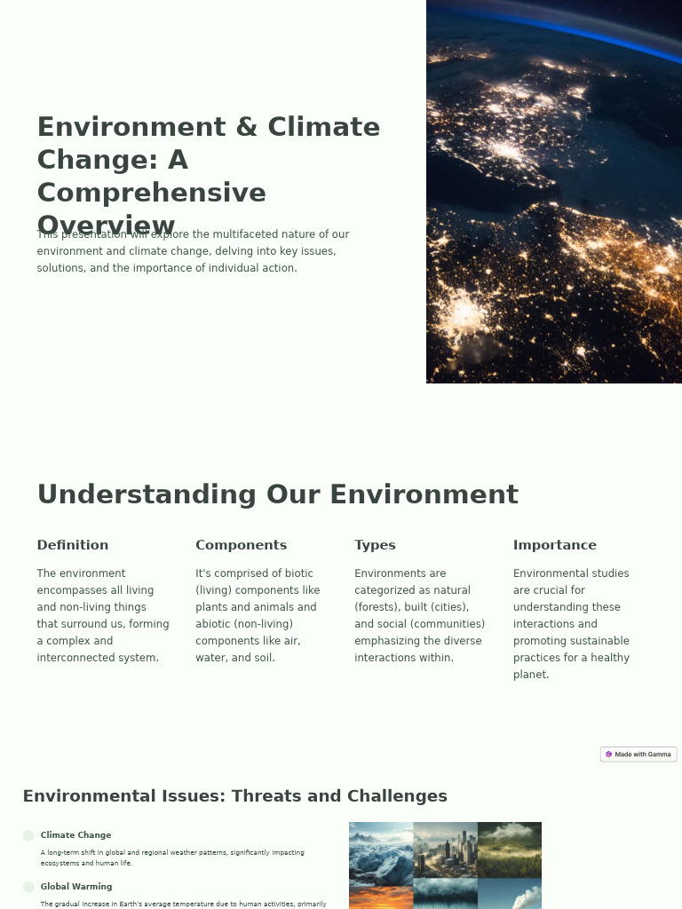 Environment and Climate Change A Comprehensive Overview | PDF | Natural ...