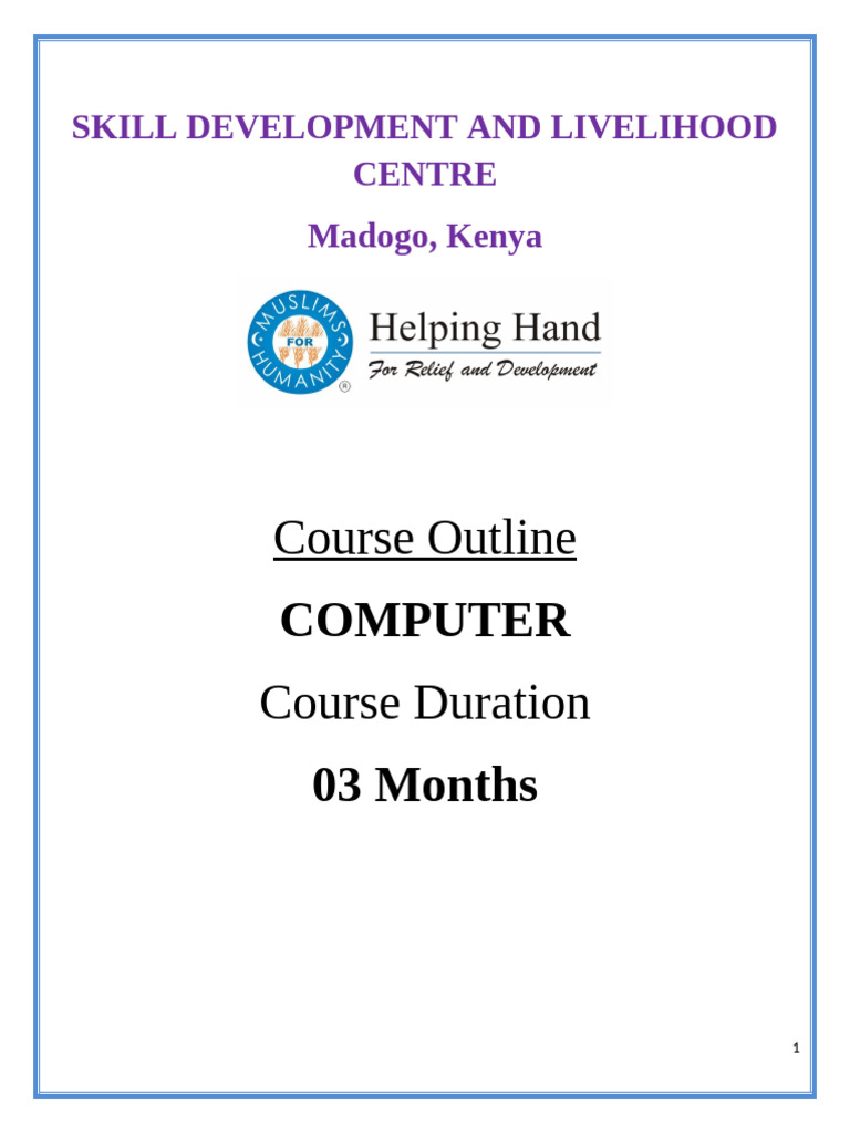 Course Outline Computer Course 6 Months | PDF | Microsoft Excel ...