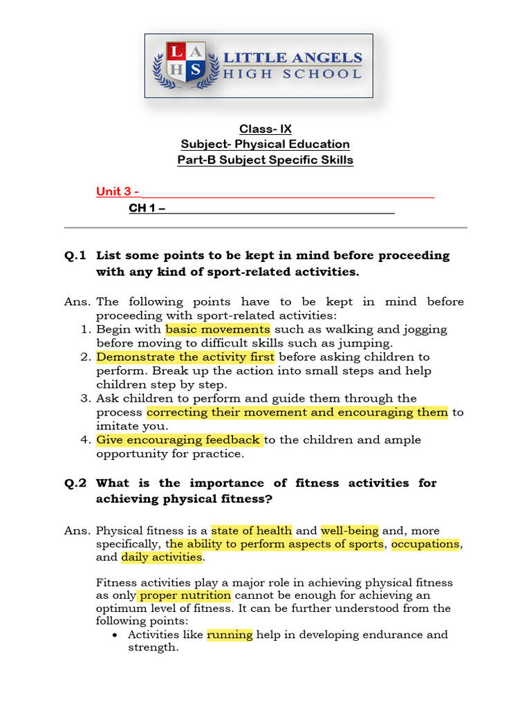 U-3 Part 1 | PDF | Physical Fitness | Sports