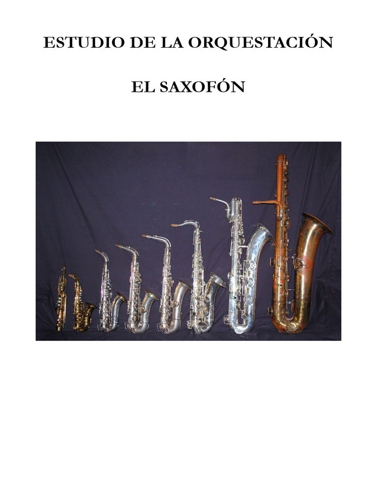 Estudio sobre el Saxofón y su Familia | PDF | Saxofón | Instrumentos de ...