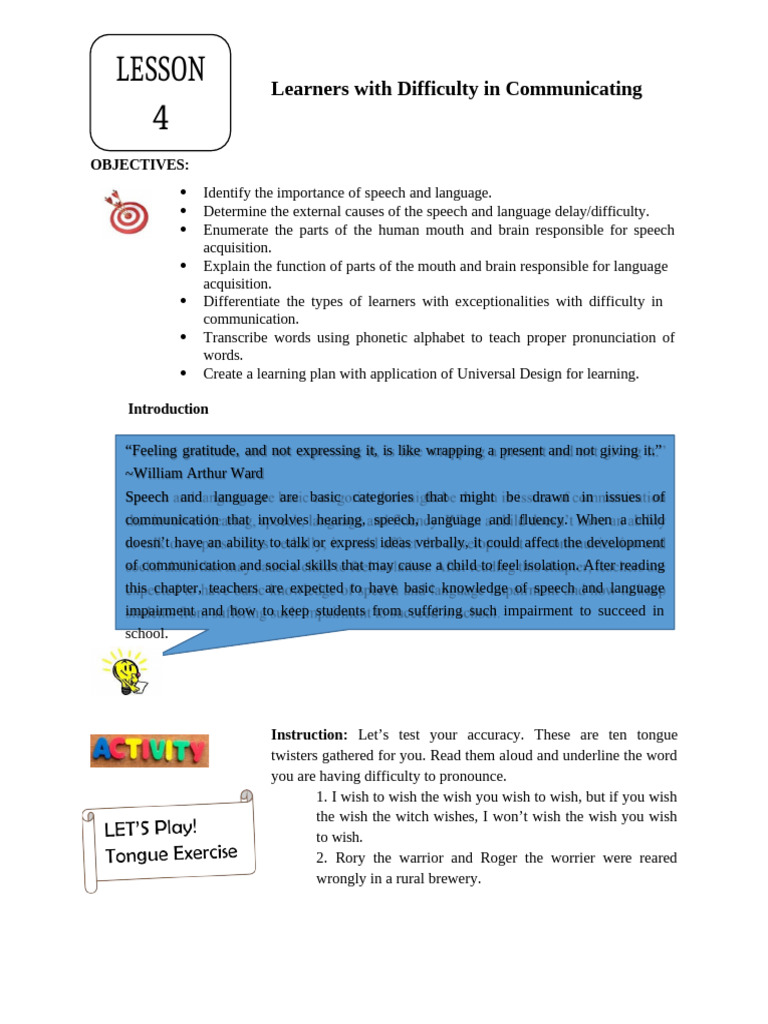 Week 16 - Module 4 Lesson 4 | PDF | Speech | Human Voice