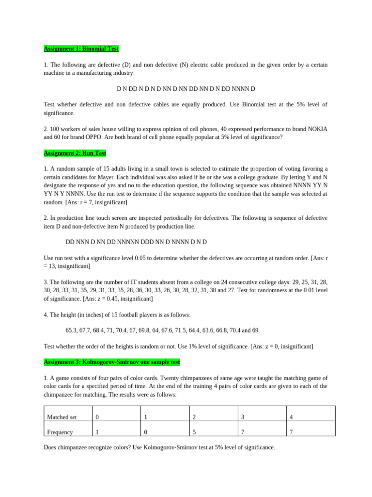 Statistical Tests for Quality Control Analysis | PDF | Mann–Whitney U ...