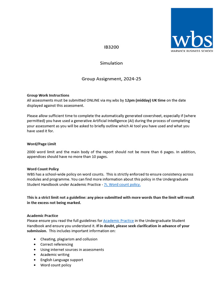 IB3200 Group Simulation Assignment Guide | PDF | Conceptual Model ...