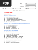 Writing Effective Restaurant Reviews | PDF | English As A Second Or ...