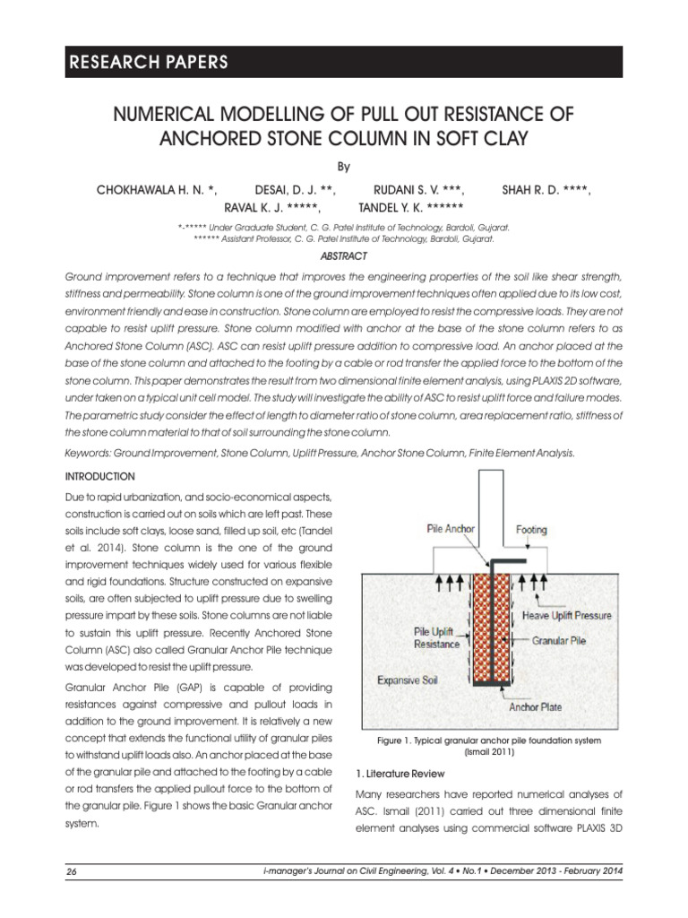 Anchored Stone Column Pullout Resistance | PDF | Deep Foundation | Column