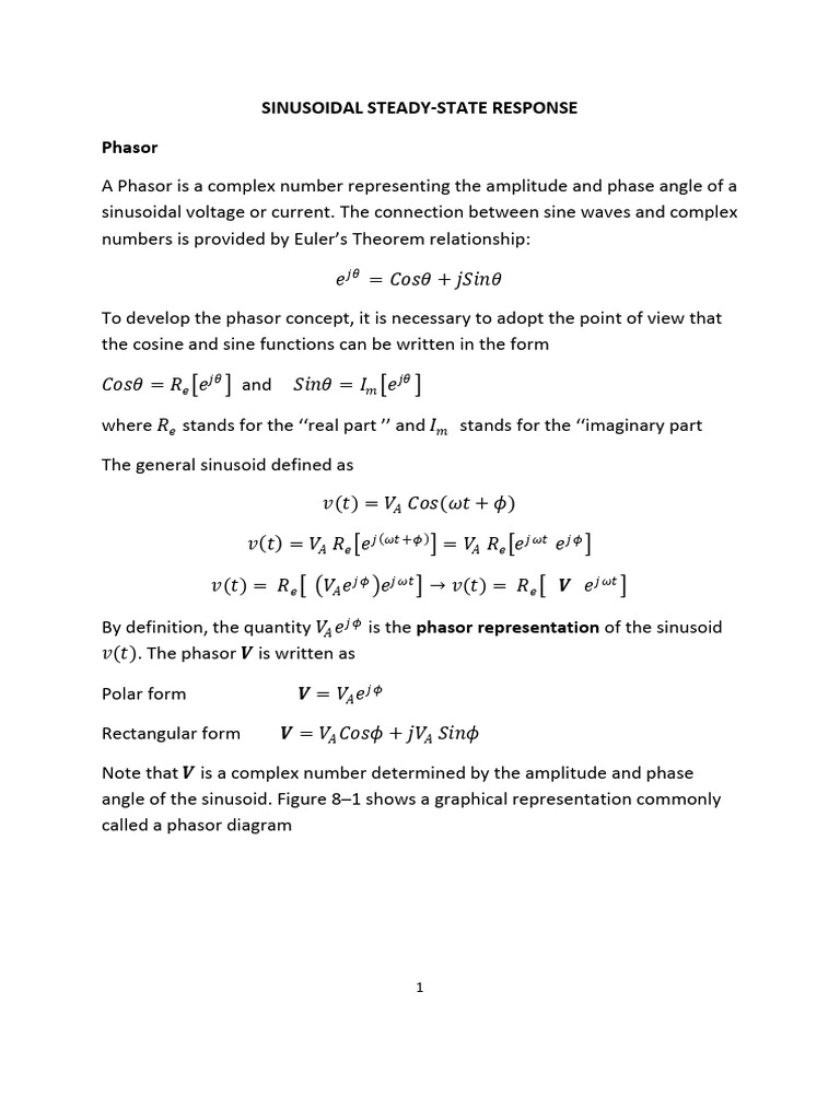 Phasor Analysis in Sinusoidal Systems | PDF | Electrical Impedance ...