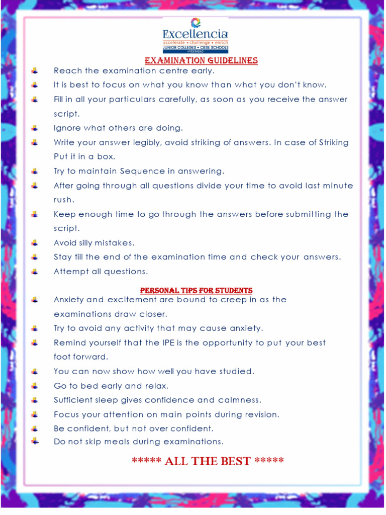 Examination Guidelines for Students | PDF