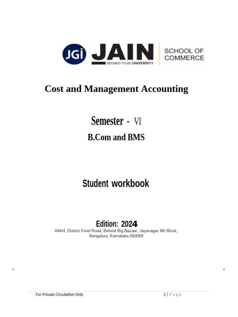 Cost and Management Accounting Guide | PDF | Cost Accounting | Expense