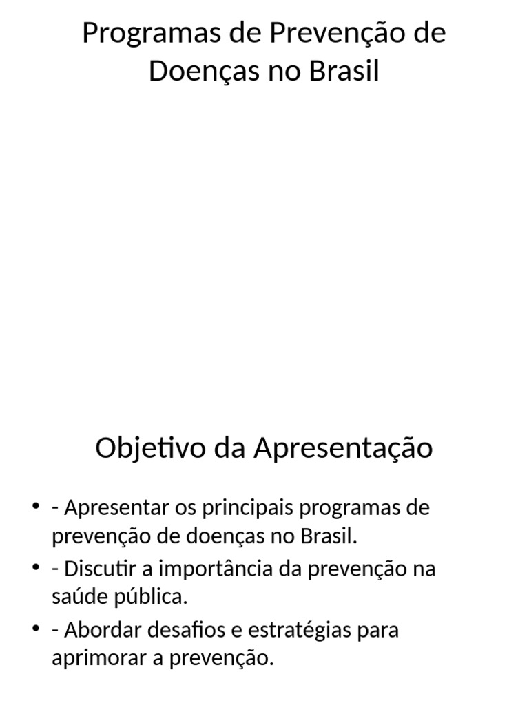 Programas de Prevenção de Doenças no Brasil | PDF