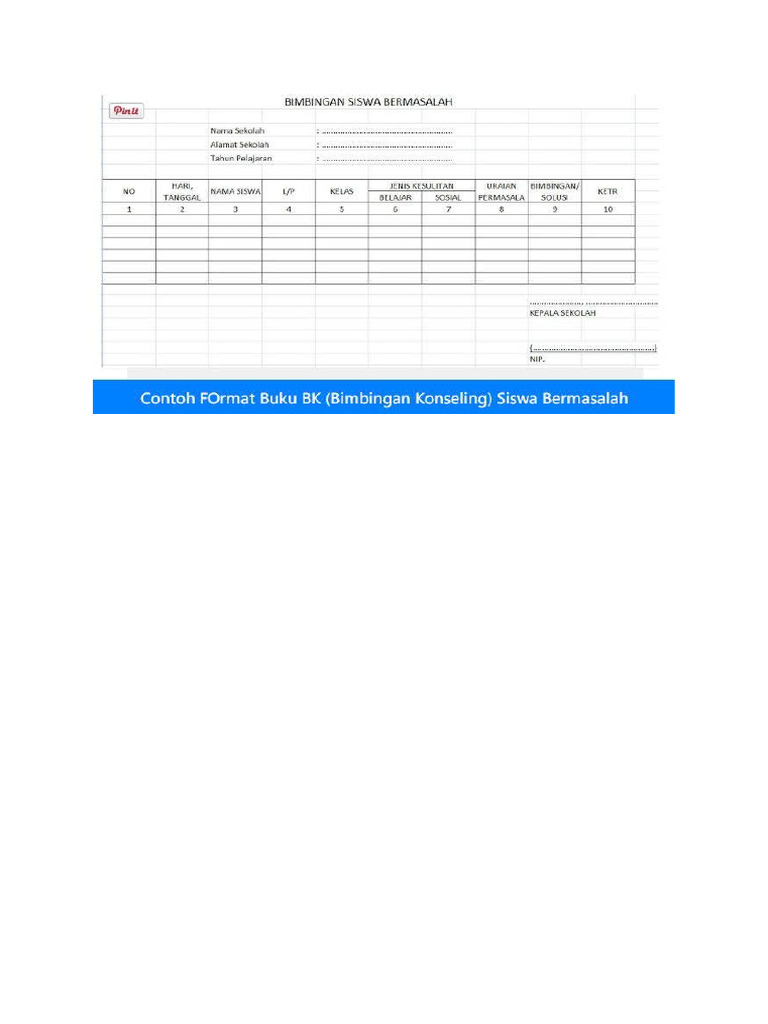 Format Buku Bimbngan Kelas | PDF