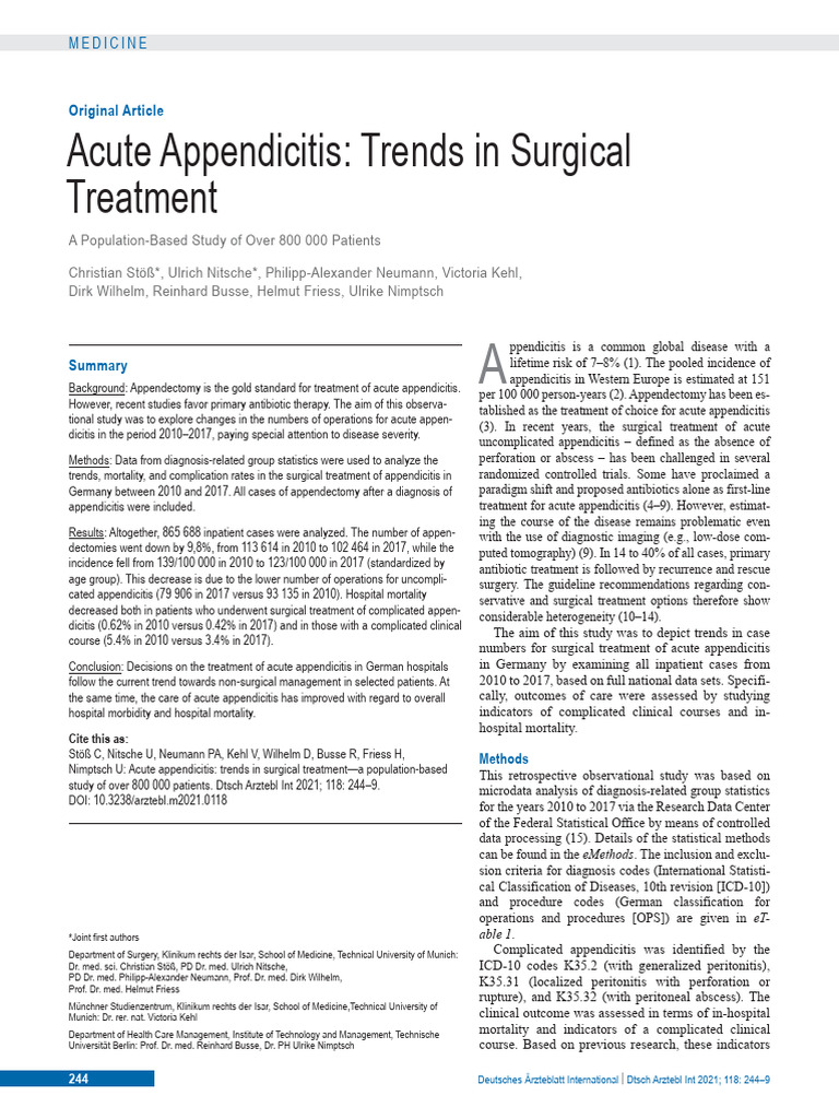 Asurgery Acute Appendicitis | PDF | Medical Specialties | Clinical Medicine