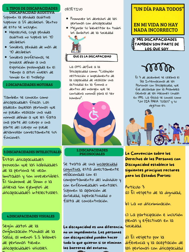Tipos de Discapacidades y Derechos | PDF | Invalidez | Discapacidad ...