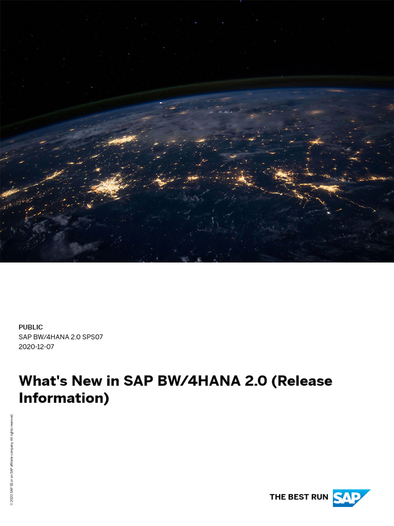 SAP BW/4HANA 2.0 SPS07 Overview | PDF | Databases | Data Warehouse