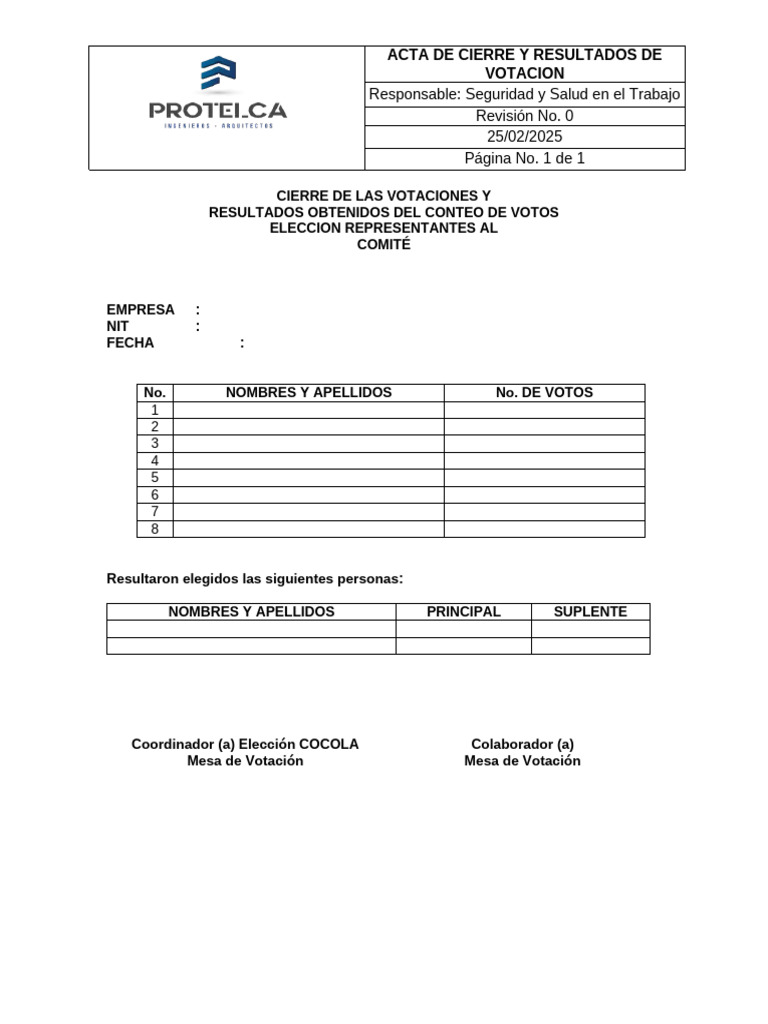 Acta de Cierre de Elecciones 2025 | PDF