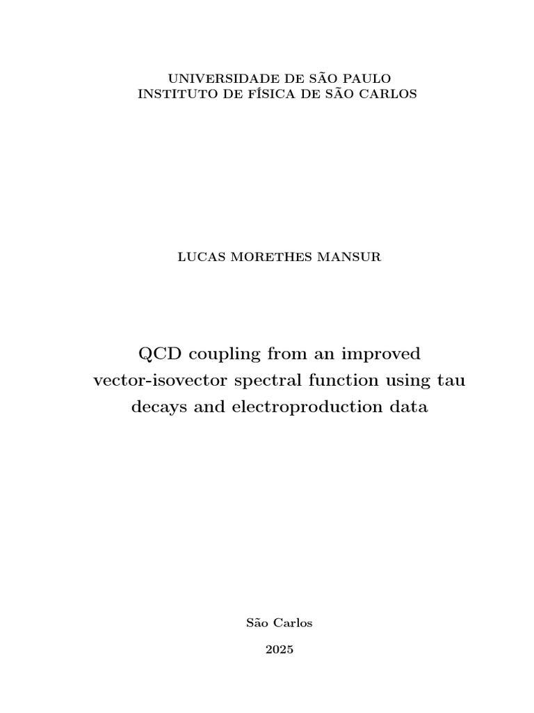 QCD Coupling from Tau Decays Analysis | PDF | Quantum Chromodynamics ...