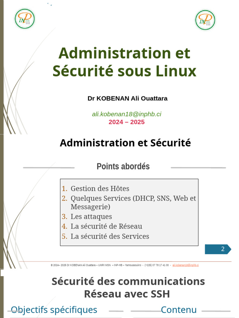 Formation sur SSH et Sécurité Réseau | PDF | Enveloppe de protection ...