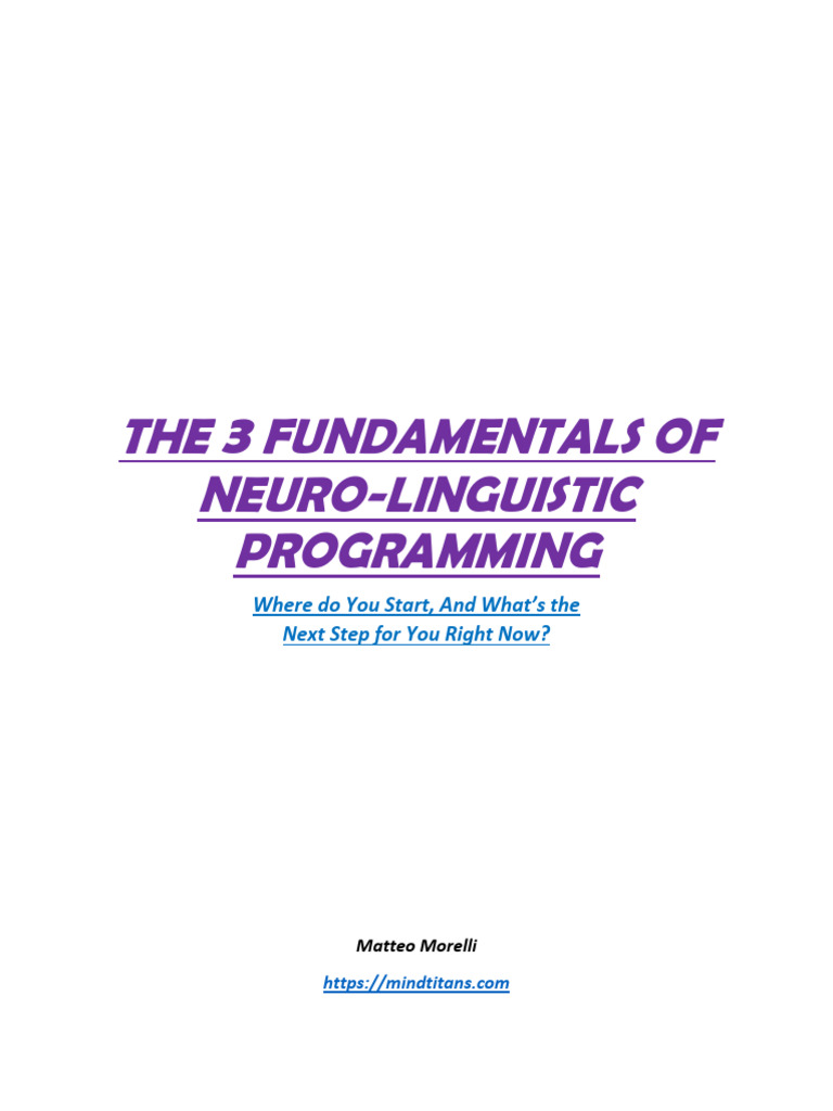 NLP Fundamentals for Personal Growth | PDF | Neuro Linguistic Programming