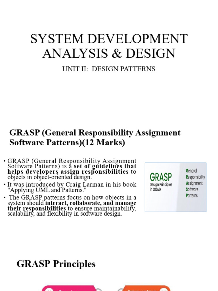 GRASP Design Patterns in Software Development | PDF | Class (Computer ...