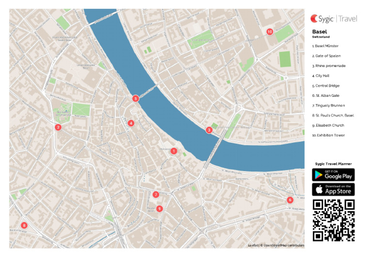 Basel Printable Tourist Map 87163 | PDF