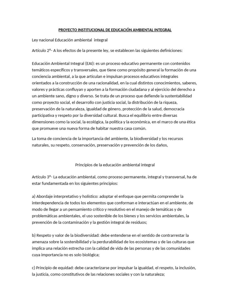 Educación Ambiental Integral en Acción | PDF | Sustentabilidad | Residuos