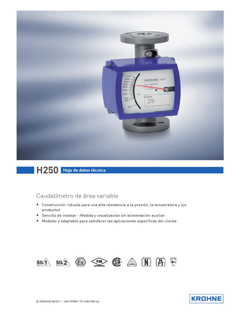 TD - H250 - Es - 120416 - 4001399801 - R03 Krohne | PDF | Medición de ...