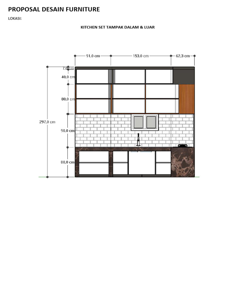 Proposal Desain Furnitur Kitchen Set 2 | PDF