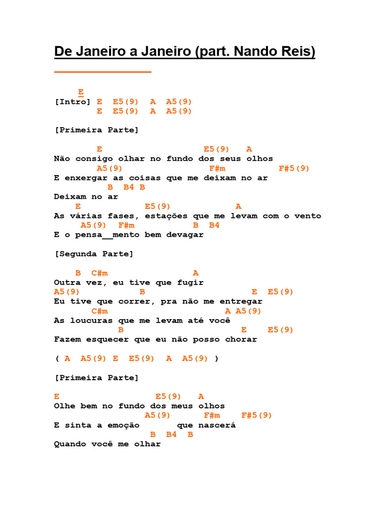 Letra da Música 
