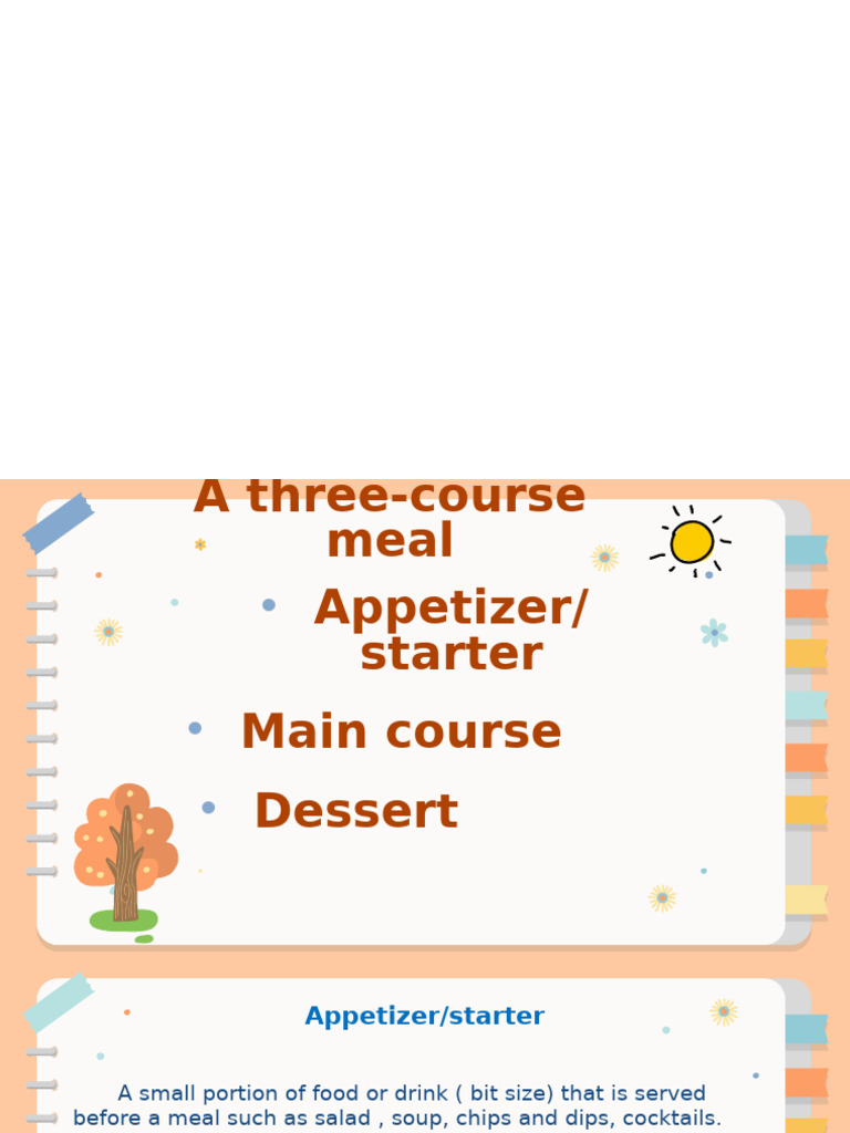 Three-Course Meal and Reflexive Pronouns | PDF
