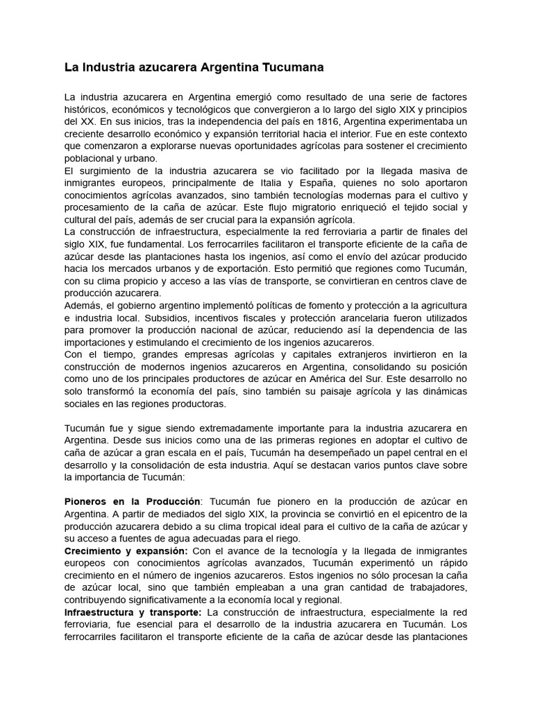 La Industria Azucarera | PDF | Agricultura | Azúcar