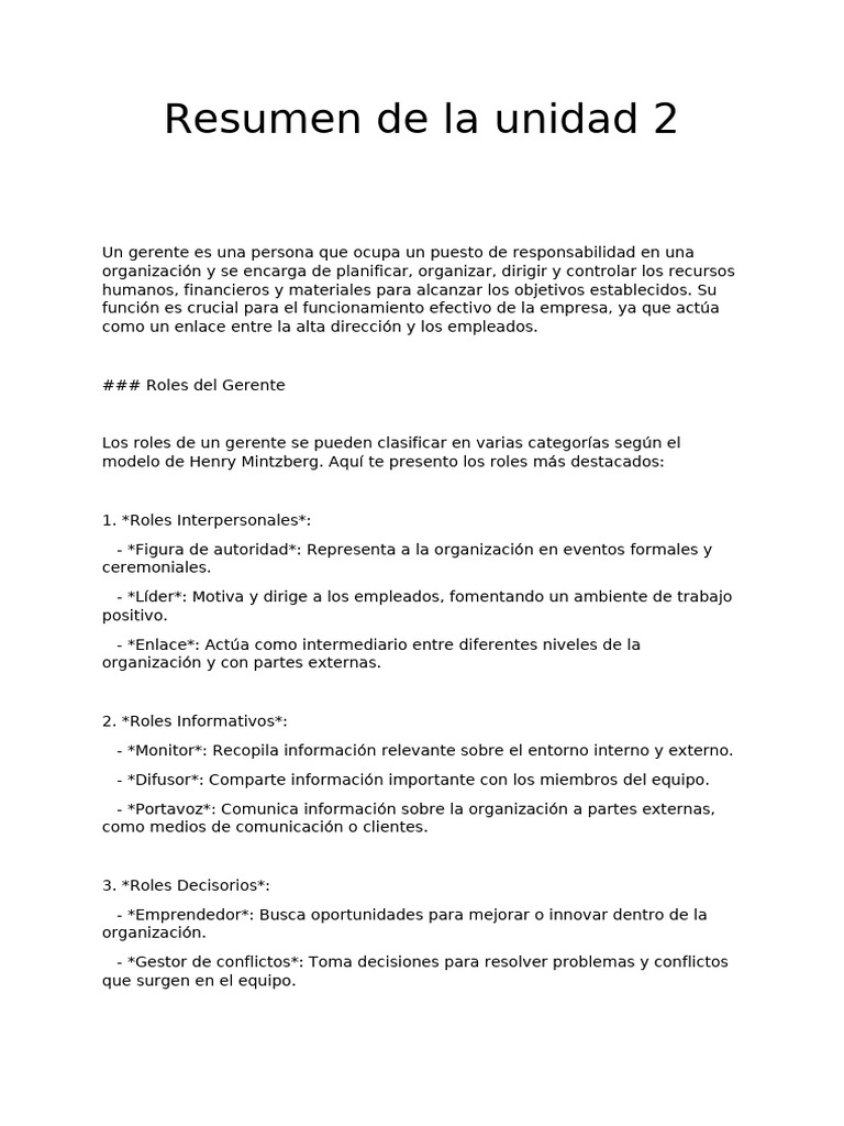 Resumen de La Unidad 2 | PDF | Economias | Negocios económicos