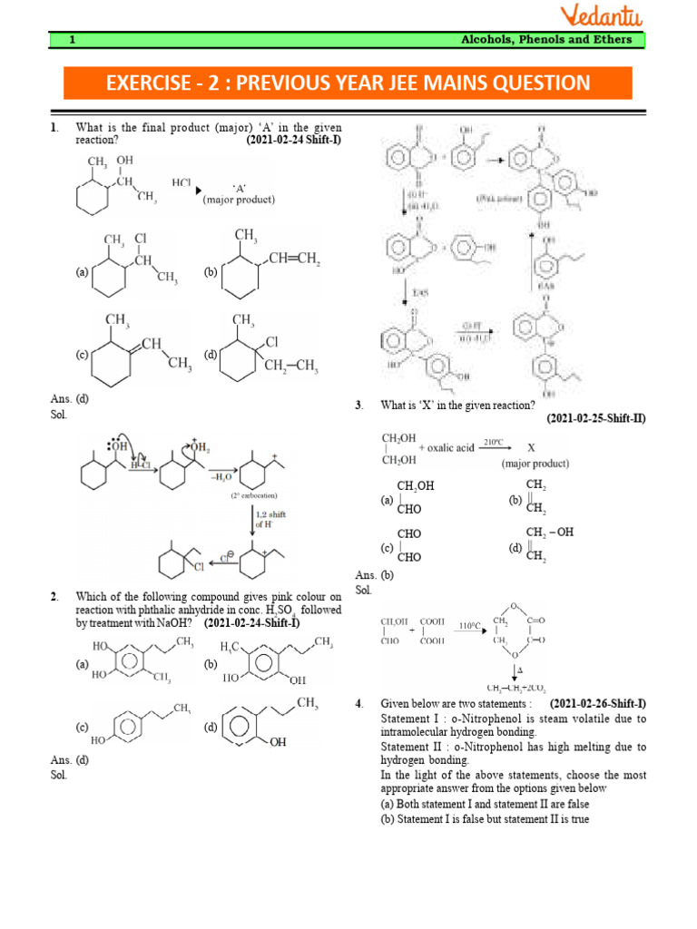 Phenol Reactions and Product Identification | PDF | Ether | Acid