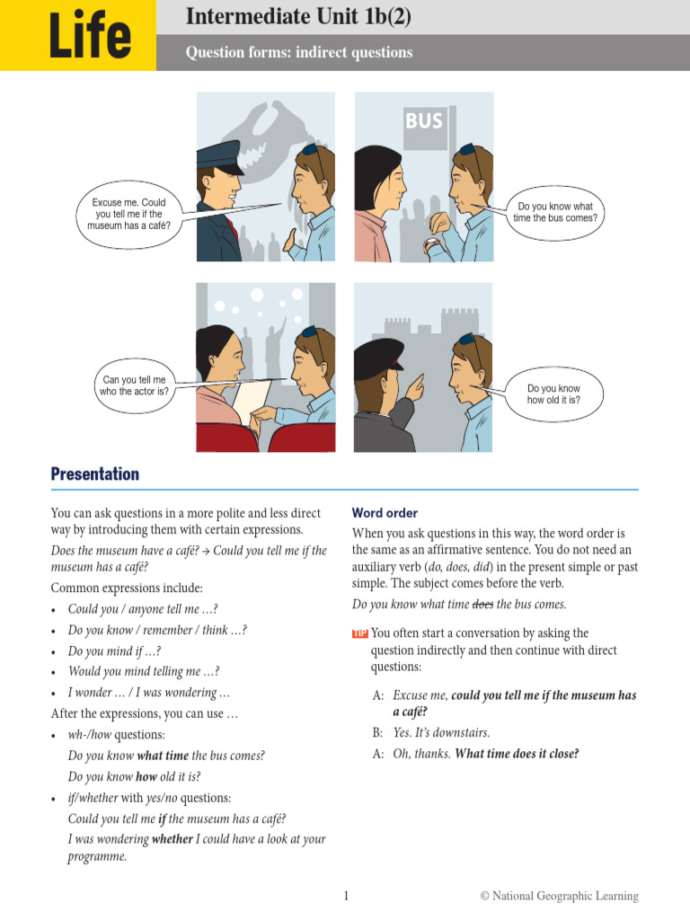 Indirect Questions and Word Order Guide | PDF | Question | Syntax