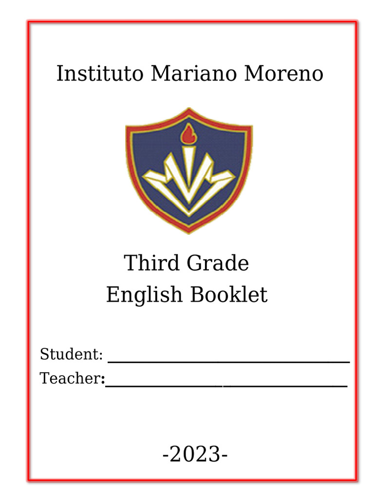 Booklet - 3rd - Grade - 2023 2 | PDF | Lunch | Classroom