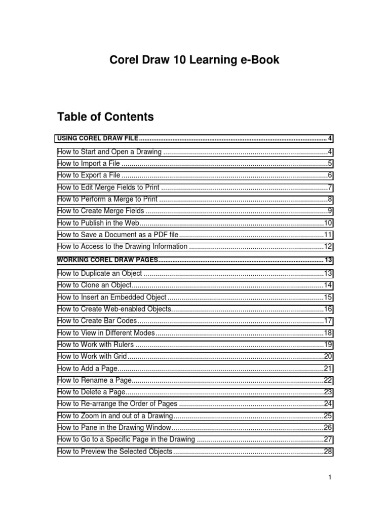 Corel Draw 10 StepByStep Learning Ebook PDF File Format Shape