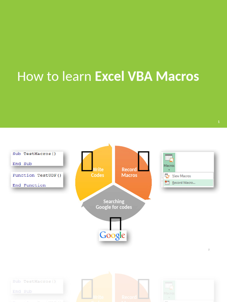 01 How To Learn VBA Macros | PDF