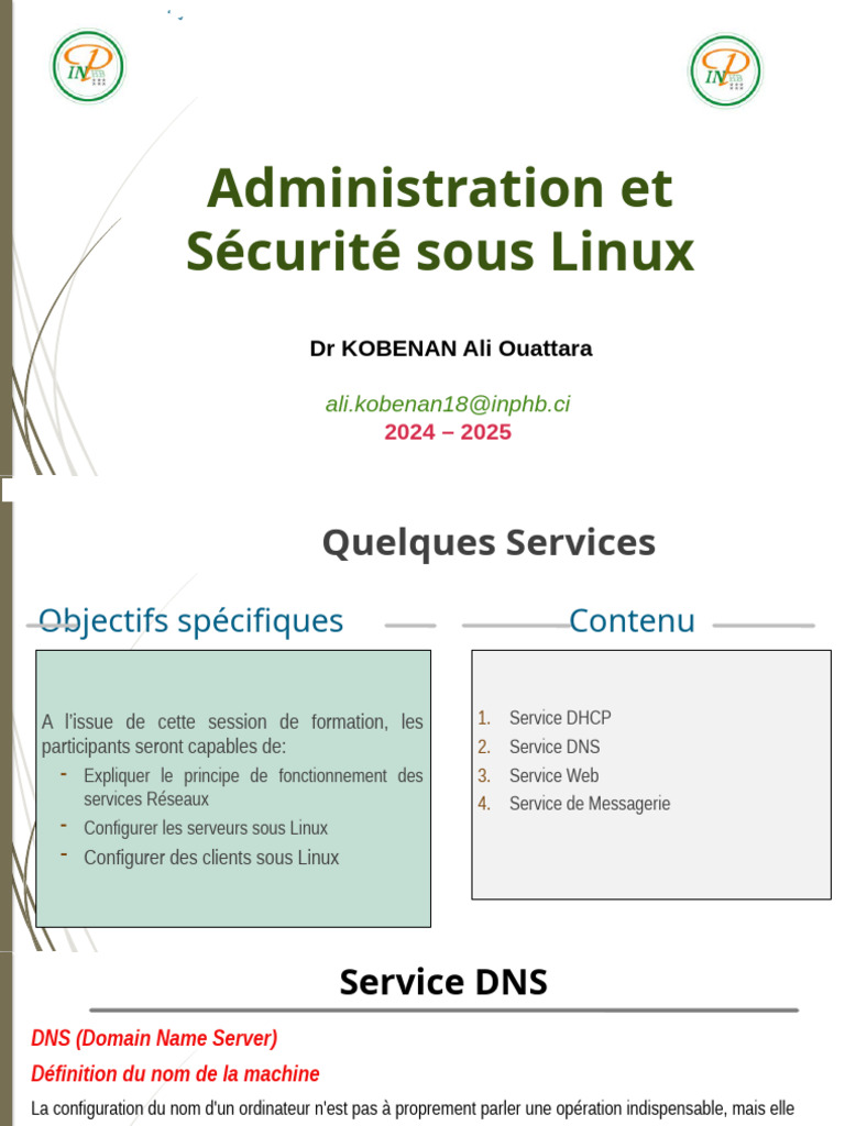 Formation Réseaux : Services DNS sous Linux | PDF | Système de noms de ...