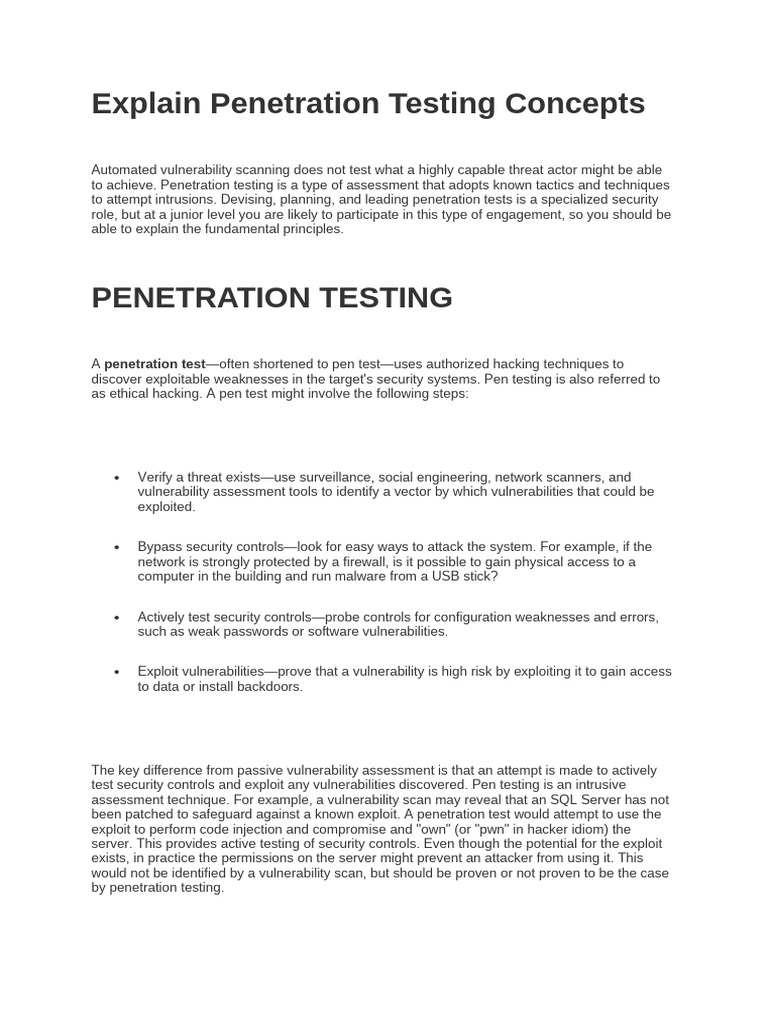 Understanding Penetration Testing Roles | PDF | Penetration Test | Security
