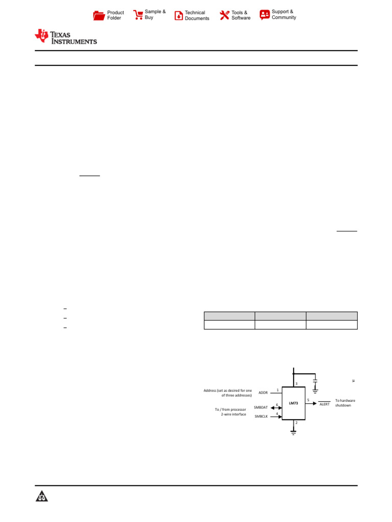 LM73 Digital Temperature Sensor Overview | PDF | Electrostatic ...