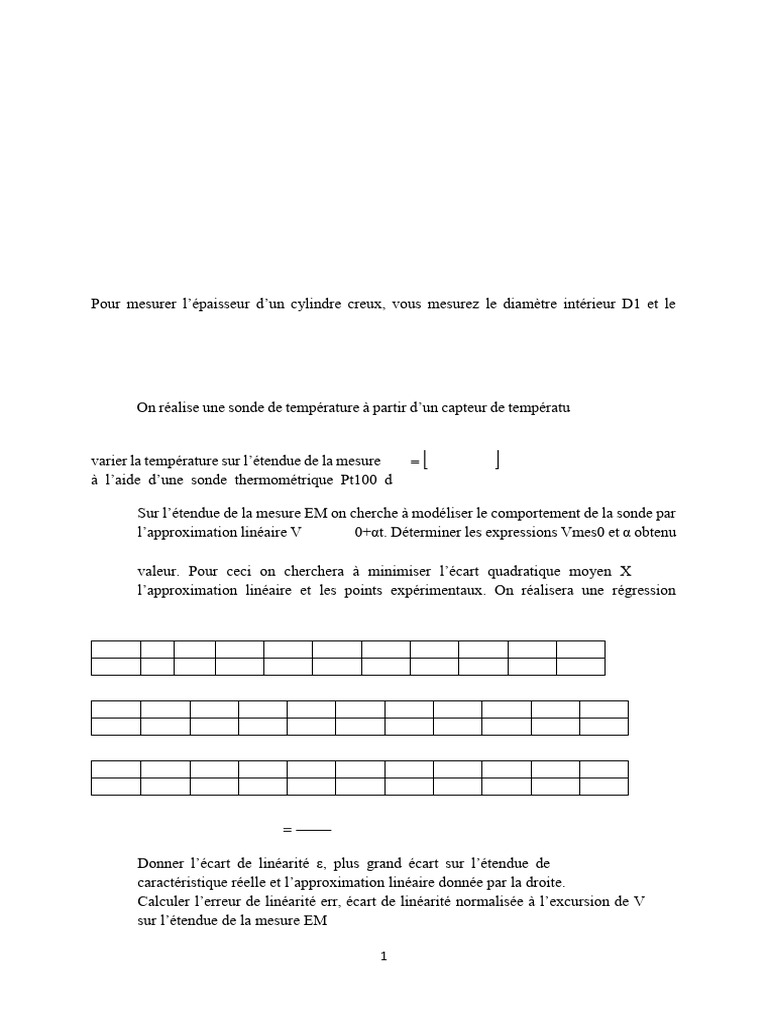 Capteurs et actionneurs : TD1 et exercices | PDF | Condensateur ...