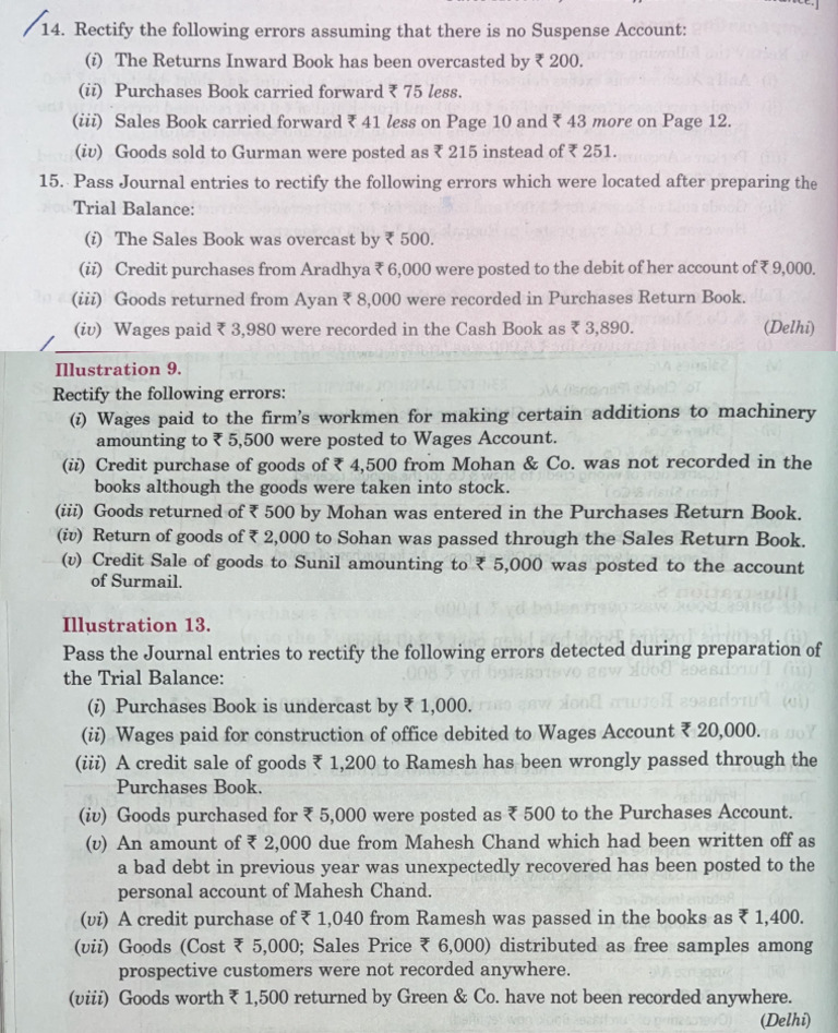 Rectification of Errors Revision 1 | PDF | Debits And Credits ...