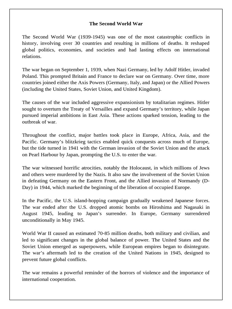 The Second World War | PDF