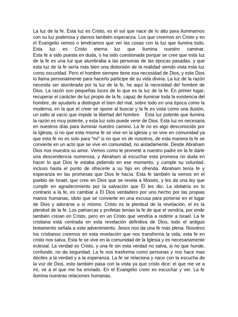 La Luz de La Fe | PDF | Fe | Cristo (título)