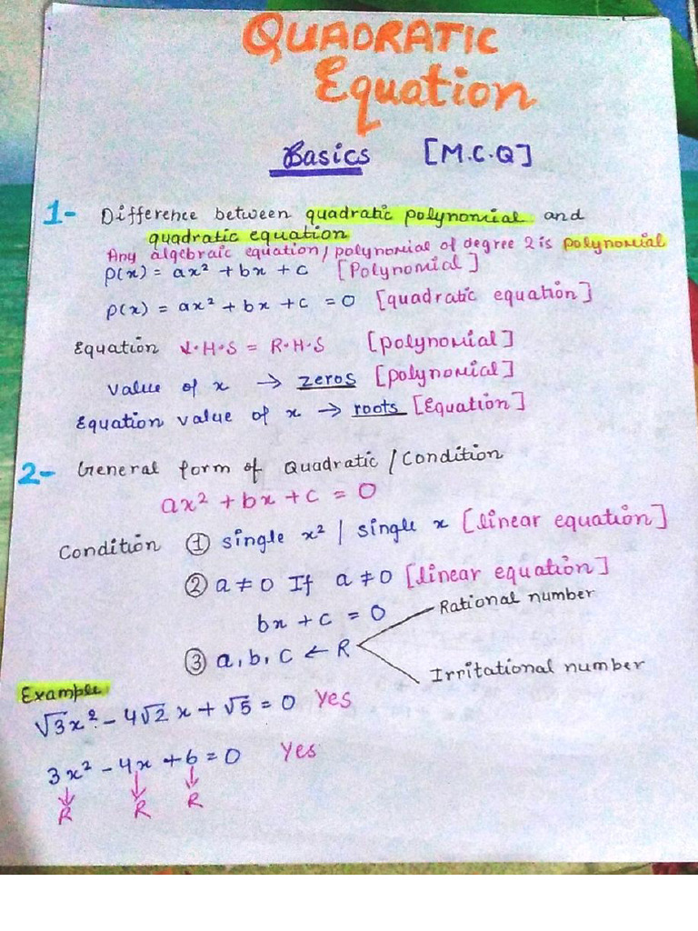 Quadratic Basics | PDF