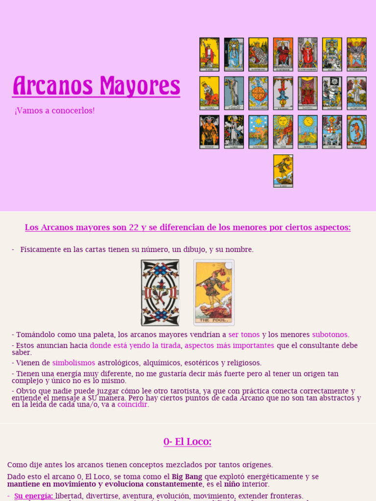 Significado de los Arcanos Mayores | PDF | Amor | Tarot