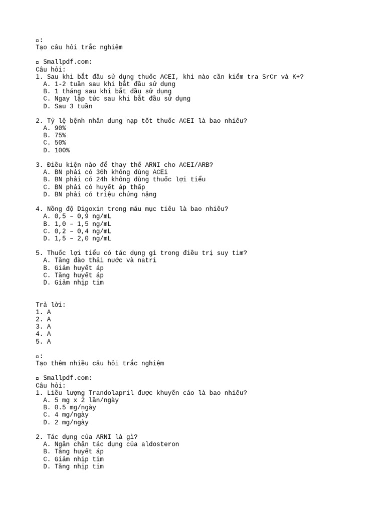 SUY TIM Generate-Quiz | PDF