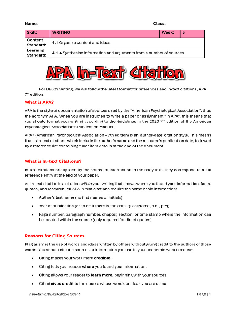 APA 7th Edition Citation Guide | PDF | Apa Style | Brain